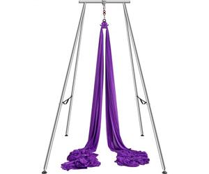 VEVOR Kit de Hamaca y Columpio Aéreo para Yoga, Soporte de Yoga Profesional 295 cm de Altura, Hamaca Morada de 12x2,6 m, Capacidad de Carga máxima de 250 kg, para Fitness, Culturismo, Pilates, Púrpura