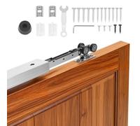 VEVOR Kit de Herrajes para Puerta Corrediza 113,5 cm, Herraje para Una Sola Puerta de 25-45 mm de Grosor y 610 mm de Ancho, Pista de Aleación de Aluminio, Deslizamiento Suave y Silencioso, Plata