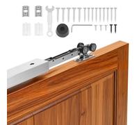 VEVOR Kit de Herrajes para Puerta Corrediza 144,1 cm, Herraje para Una Sola Puerta de 25-45 mm de Grosor y 762 mm de Ancho, Pista de Aleación de Aluminio, Deslizamiento Suave y Silencioso, Plata