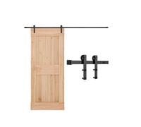 VEVOR Kit de Herrajes para Puerta Corrediza de Granero Riel de 3 m para Una Sola Puerta Ancho Máximo de 152 cm Espesor de 34,92-44,45 mm Carga de 150 kg Rodillo en Forma de I para Hogar, Negro