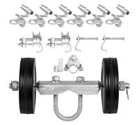 VEVOR Kit de Herrajes para Puerta Corrediza Soporte de Rueda con 2 Ruedas de 6" Rodillos de Puerta Corrediza para Marcos de Puerta con Rieles de Conexión Rodillo Guía para Puerta Corrediza 600 libras