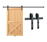 VEVOR Kit de Herrajes Rieles para Puerta Corredera de Granero 244 cm Forma de J