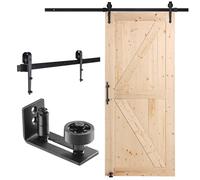 VEVOR BD001 Herrajes y Puerta de Granero, Color Madera, 【Natural】 36"x84" Door + 6.6' Track Kit