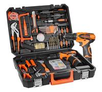 VEVOR Kit de Herramientas Manuales Domésticos Generales de 146 Piezas con Taladro Eléctrico y Estuche de Almacenamiento de Herramientas Portátil Herramientas de Acero para Mantenimiento del Hogar