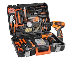 VEVOR Kit de Herramientas Manuales Domésticos Generales de 146 Piezas con Taladro Eléctrico y Estuche de Almacenamiento de Herramientas Portátil Herramientas de Acero para Mantenimiento del Hogar