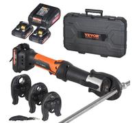 VEVOR Kit de Herramientas para Engarzar Tuberías Eléctricas con 2 Baterías de 18 V 2,0 Ah, Engarzadora Profesional con Mandíbulas M15, M22, M28, Cargador Rápido y Estuche de Transporte