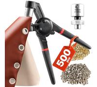 VEVOR Kit de Herramientas para Ojales 500 Piezas Ojales Metálicos de 12 mm con Alicates Manuales, Perforadora y Bloque para Cuero, Lonas, Zapatos, Manualidades y Cinturones, Dorado y Plateado