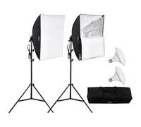 VEVOR Kit de Iluminación Softbox de 600 x 600 mm con Bombillas LED de 30 W, 5500 K, Luz Similar a la Natural, Trípode Ajustable, Luces para fotografía, Grabación de Video, Transmisión en Vivo