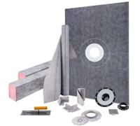 VEVOR Kit de impermeabilización Plato de ducha 96,5 x 15,2cm con Desagüe Central Abs