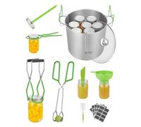 VEVOR Kit de Inicio de Suministros para Enlatado, 9 Piezas de Acero Inoxidable, Olla, Rejilla, Tapa, Embudo, Pinzas, Elevador de Frascos, Llave Inglesa, Varilla Magnética, Soporte para Burbujas