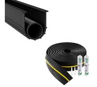VEVOR Kit de Juntas de Umbral para Puerta de Garaje, 6,09 m en Forma de U + Junta Tórica, Junta Inferior para Puerta de Garaje, se Combina con Tiras de Sellado Impermeable con Adhesivo, Negro
