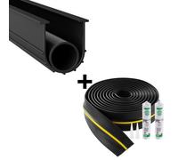 VEVOR Kit de Juntas de Umbral para Puerta de Garaje, 6,09 m en Forma de U + Junta Tórica, Junta Inferior para Puerta de Garaje, se Combina con Tiras de Sellado Impermeable con Adhesivo, Negro