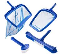 VEVOR Kit de Limpieza de Piscinas, con 2 Cabezales de Cepillo Extraíbles (51/14 cm) y 2 Redes Desnatadoras, Juego de Herramientas de Limpieza para Piscinas Enterradas/Elevadas para Hojas, Sin Poste
