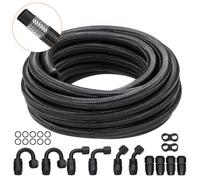 VEVOR Kit de Manguera de Combustible 6AN Manguera de Combustible 14 mm Longitud 6,1 m Línea de Combustible Diesel de Nylon Trenzado y Acero Inoxidable con 12 Adaptadores Accesorios Giratorios