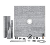 VEVOR Kit de marco de ducha plato de ducha de 1828x1828 mm brida central ABS de 2 pulgadas, rejilla de acero inoxidable, membrana y tira impermeables, varillas inclinadas para plato de ducha para baño