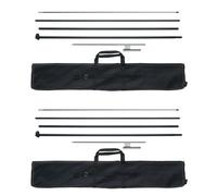 VEVOR Kit de mástil de bandera de plumas, 2 paquetes de mástil de bandera Swooper de 16,3 pies, mástiles de bandera de señalización para banderas publicitarias comerciales al aire libre, con estacas d