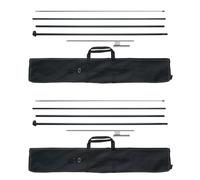 VEVOR Kit de mástil de bandera de plumas, 2 paquetes, mástil de bandera Swooper de 16.4 pies, postes de bandera para publicidad de negocios, banderas de plumas para exteriores, con estacas para el