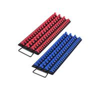 VEVOR Kit de Organizador de Dados Portátil, 2 PCS de Bandejas de Enchufes Métricos SAE de 1/4'', 3/8'', 1/2'', Capacidad de 160 Enchufes con Mango y Base de Acero para Cajón de Caja en Herramientas