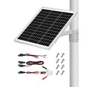 VEVOR Kit de Panel Solar Monocristalino, 12 V y 20 W, con Cargador de Batería, Controlador Integrado y Montaje en Poste, IP65, para Portones, Vallas, Granjas y Césped, para Postes de 40-68 mm