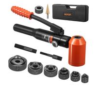 VEVOR kit de Perforación Hidráulica de 10 T, con 6 Punzones de 12,7-50,8 mm, para Metal, Acero Inoxidable, Aluminio y Plástico, para Talleres, Obras de Construcción e Instalaciones Eléctricas