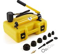 VEVOR Kit de Perforación hidráulico Presión de 10 T con 6 Punzones Perforadora hidráulico Manual con Maletín Portátil Kit de Perforadora 12,7-50,8 mm para Metal Acero Aluminio Plástico