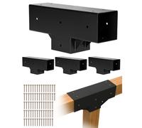 VEVOR Kit de Pérgola en Forma de T, 10 x 10 cm, 3 Vías, Kit de Soporte de Cenador de Carpintería DIY con Tornillos para Vigas de Madera 92 x 92 mm en Tamaño Real para Banquetes y Fiestas, 4 uds