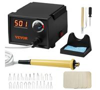 VEVOR Kit de Pirograbado de Madera 200~700 °C Máquina de Pirograbado Profesional Ajustable Pantalla Digital con 1 Bolígrafo 23 Puntas de Alambre Pirograbador para Madera, Cuero, Corcho, Calabaza