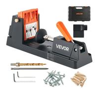VEVOR Kit de Plantilla para Orificios Ocultos, Ajustable de 12,7 a 38,1 mm, Plantilla de Perforación para Agujeros en Ángulo, con Broca de 9,5 mm, Herramientas para Carpintería Fabricación de Muebles