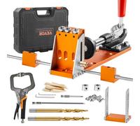 VEVOR Kit de Plantilla para Orificios Ocultos con Llave y Puntas Cuadradas Plantilla de Taladro con Guía para Pasadores para Taladrar Orificios Ocultos Guía de Taladro para Carpintería