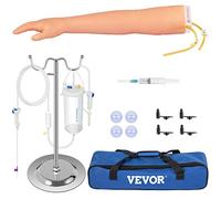 Vevor Kit de Práctica de Flebotomía Venipuntura de Látex 12Pcs Modelo Avanzado de Punción Venosa del Brazo 55x11x8cm Kit de Práctica Intravenoso para Médico Aprendiz de Inyección Intravenosa,Amarillo