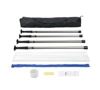 VEVOR Kit de Puerta Antipolvo de 10 x 4 m con Postes Telescópicos Puerta de Protección contra el Polvo de PE 0,9-3 m con Bolsa Magnética Cremallera para Decoración de Interiores de Obras de Renovación