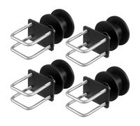 VEVOR Kit de Puerta Corrediza Enrollable con Ranura para Rueda en Forma H para Puertas Corredizas en Voladizo y Enrollables, con 4 Ruedas de Riel, Rodillo Deslizante Resistente, Negro, 150 x 293,6 mm