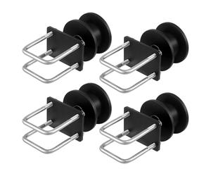 VEVOR Kit de Puerta Corrediza Enrollable con Ranura para Rueda en Forma H para Puertas Corredizas en Voladizo y Enrollables, con 4 Ruedas de Riel, Rodillo Deslizante Resistente, Negro, 150 x 293,6 mm