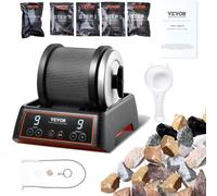 VEVOR Kit de Pulidora de Rocas con 9 Velocidades Kit de Pulido de Piedras Temporizador de Pulido de 9 Días Pulidora de Rocas con Piedras Preciosas en Bruto y Granos de Pulido para Principiantes