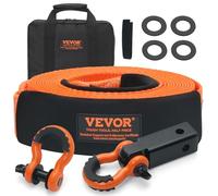 VEVOR - Kit de recuperación de Correa de Remolque (poliéster, 76,2 mm x 9,1 m, Cuerda de cabrestante, 16329 kg, Hebilla Triple Reforzada, Correa de Arranque, Receptor de Enganche de grillete de 50 mm