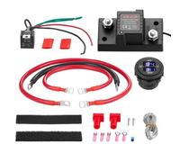 VEVOR Kit de Relé Aislador de Batería Dual, Relé Sensible al Voltaje VSR de 12V 80A 0,6m 13.3 mm² (6 AWG) con Voltímetro y Pantalla LCD, Compatible con Baterías de Plomo-Ácido, para UTV y ATV, 85 x 43