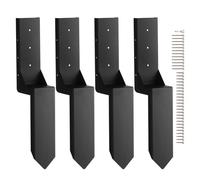 VEVOR Kit de Reparación de Anclaje para Postes de Valla, Paquete de 4 Estacas de Soporte para Postes de Valla de Acero Resistente, Estacas de Anclaje para Reparación de Postes de Valla de Madera Rotos
