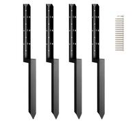 VEVOR Kit de Reparación de Anclajes para Postes de Valla, 4 Estacas de Soporte para Postes de Valla de Acero Resistente, Estacas de Anclaje para Reparación de Postes de Valla de Madera Rotos