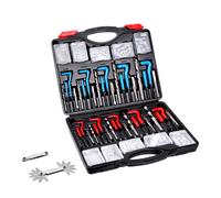 VEVOR Kit de Reparación de Roscas Helicoil 338 Piezas Kit Reparador Roscas SAE y Métrico M5, M6, M8, M10, M12, 1/4", 5/16", 3/8", 7/16", 1/2", Brocas HSS, Insertos de Rosca, Machos de Roscar