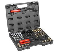VEVOR Kit de Reparación de Roscas Métricas UNC y UNF 49 Piezas Restaurador de Roscas Métricas con 22 Machos de Roscar, 24 Terrajas, 3 Limas de Rosca Acero Tratado Térmicamente para Mecánicos