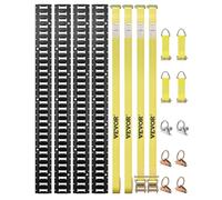VEVOR Kit de Riel de Amarre Universal E-Track de 1,52 m Juego de Rieles Horizontales de Pista E 18 Piezas Rieles de Amarre en E de Acero Versátil Riel E-Track Negro para Carga en Camionetas Remolques