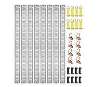 VEVOR Kit de Riel de Amarre Universal E-track de 1,52 m Juego de Rieles Horizontales de Pista E 34 Piezas Rieles de Amarre en E de Acero Versátil Riel E-track Plata para Carga en Camionetas Remolques