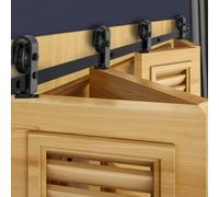 VEVOR Kit de Rieles para Puertas Corredizas Plegables de Granero, con Montaje Superior, Deslizamiento Suave y Silencioso, Resistente, para Cuatro Puertas de Armario, Lavandería, 1930 x 40 x 6 mm