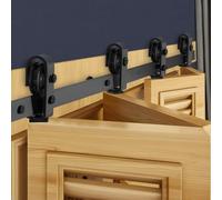 VEVOR Kit de Rieles para Puertas Corredizas Plegables de Granero, con Montaje Superior, Deslizamiento Suave Silencioso, Fácil Instalar, para Cuatro Puertas de Armario, Despensa, 1320 x 40 x 6 mm