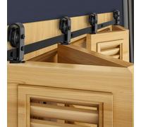 VEVOR Kit de Rieles para Puertas Corredizas Plegables de Granero, con Montaje Superior, Deslizamiento Suave y Silencioso, Resistente, para Cuatro Puertas de Armario, Despensa, 1626 x 40 x 6 mm