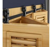 VEVOR Kit de Rieles para Puertas Corredizas Plegables de Granero, con Montaje Superior, Deslizamiento Suave y Silencioso, Resistente, para Cuatro Puertas de Armario, Lavandería, 1930 x 40 x 6 mm