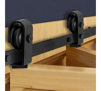 VEVOR Kit de Rieles para Puertas Corredizas Plegables de Granero, con Montaje Superior, Deslizamiento Suave y Silencioso, Fácil de Instalar, para Dos Puertas de Armario, Lavandería, 914 x 40 x 6 mm