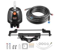 VEVOR Kit de Sistema de Dirección Hidráulica Fueraborda 200 HP, con Bomba de Timón de 6,9 MPa/1000 psi, Cilindro de Bloqueo Bidireccional, Manguera de 7,9 m, para Una Sola Estación y Un Solo Motor