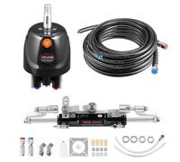 VEVOR Kit de Sistema de Dirección Hidráulica Fueraborda 300 HP, con Bomba de Timón de 6,9 MPa/1000 psi, Cilindro de Bloqueo Bidireccional, Manguera de 7,9 m, para Una Sola Estación y Un Solo Motor
