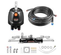 VEVOR Kit de Sistema de Dirección Hidráulica Fueraborda 300 HP, con Bomba de Timón de 6,9 MPa/1000 psi, Cilindro de Bloqueo Bidireccional, Manguera de 7,9 m, para Una Sola Estación y Un Solo Motor